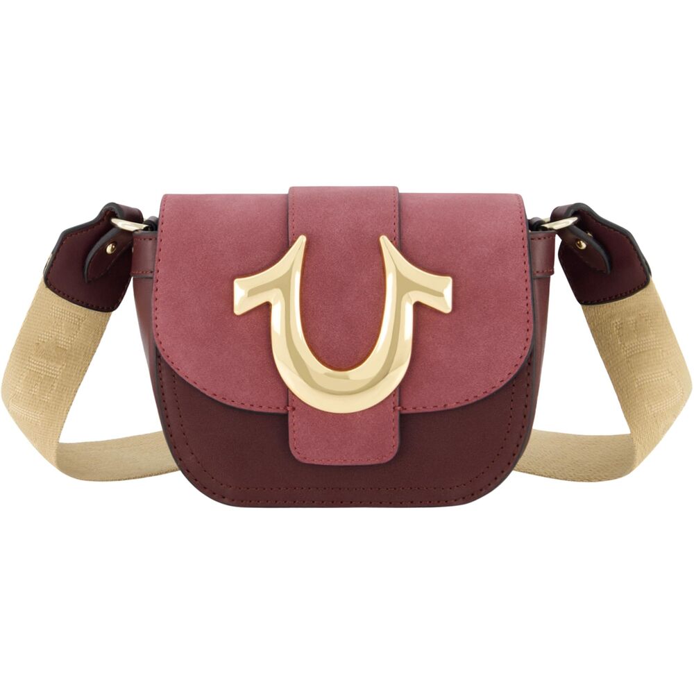 6494 True Religon Crossbody Bag, Suede Mini Flap Adjustable Shoulder
